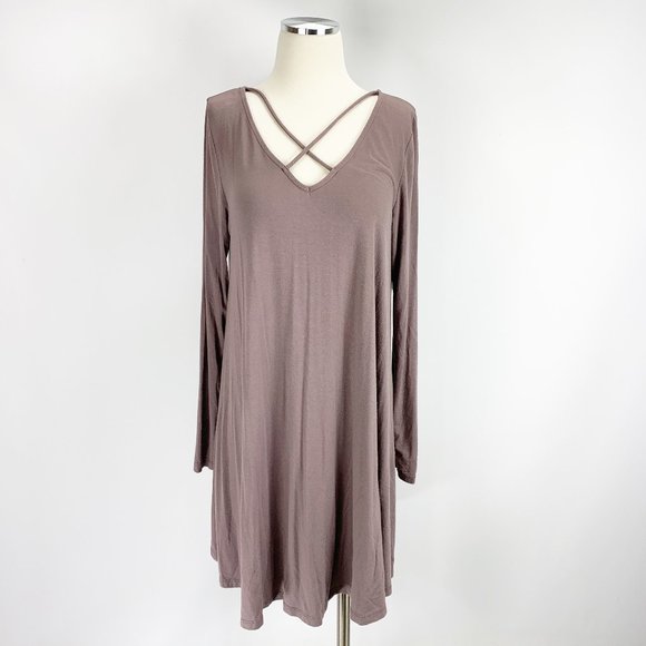 Wishlist Small Purple Crisscross Long Sleeve Dress - Picture 1 of 5